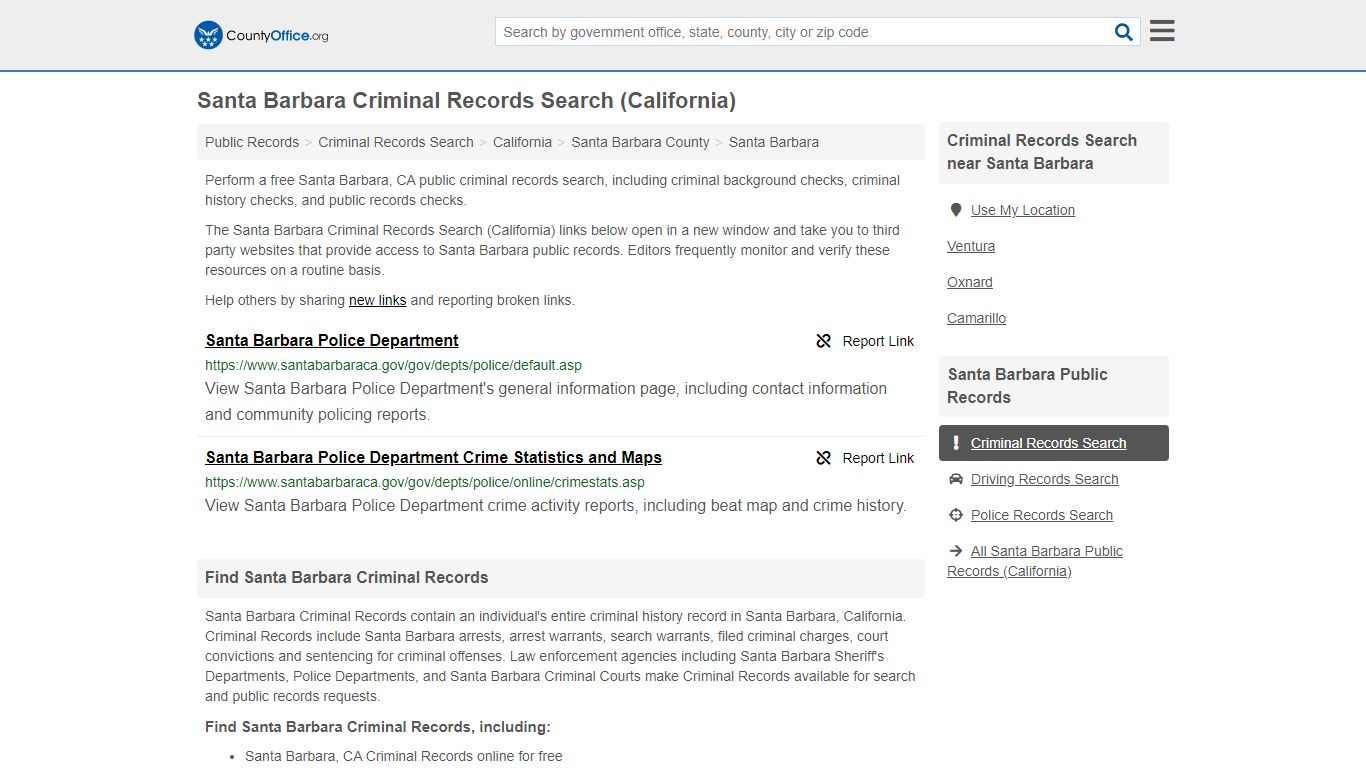 Criminal Records Search - Santa Barbara, CA (Arrests ...